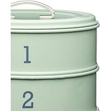 Close-up view of Living Nostalgia's Airtight Cake Storage Tin, showcasing the beautiful English Sage finish.