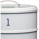 Versatile Living Nostalgia 3-Tier Metal Cake Storage Tin featuring stackable design for efficient storage of delicious cakes.