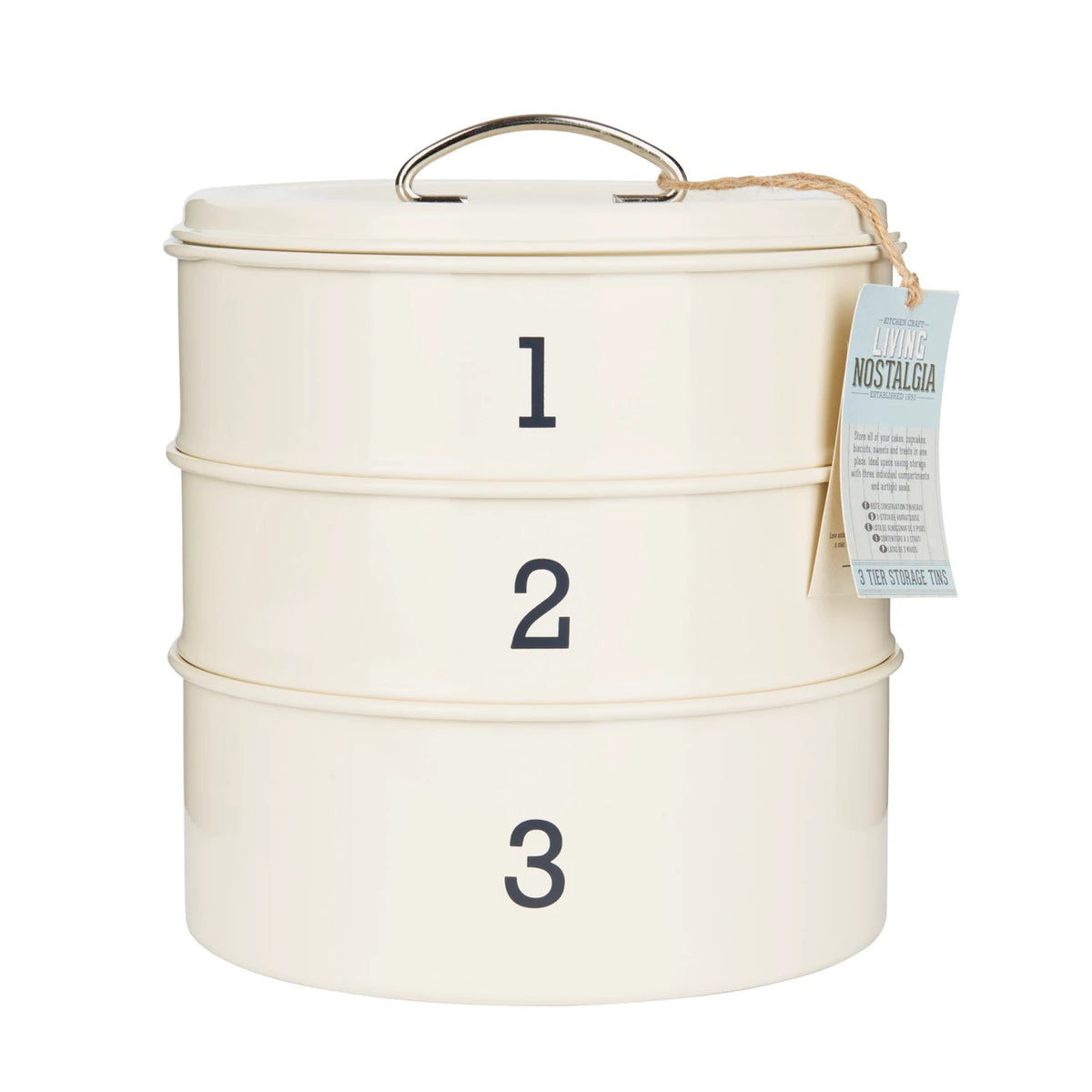 Living Nostalgia Antique Cream Three Tier Cake Tin Set