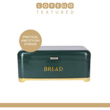 Lovello Large Bread Bin with Lid Hunter Green & Gold - Home Deco London