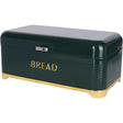 Lovello Large Bread Bin with Lid Hunter Green & Gold - Home Deco London