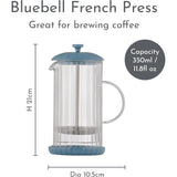 Price & Kensington Luxe French Press White Cafetiere 350ml Bluebell - Home Deco London
