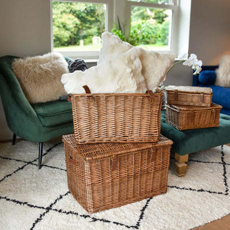 Large Luxury Hamper - Natural Full Wicker - Home Deco London