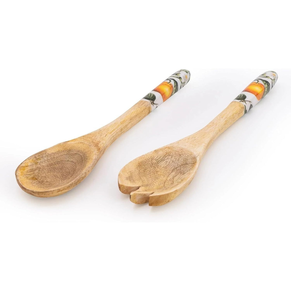 Mango Wood Serving Set with Enamel Print Oranges - Home Deco London