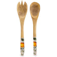 Mango Wood Serving Set with Enamel Print Oranges - Home Deco London