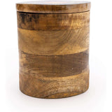 Mango Wood Storage Jar with Enamel Print - Orange Blossom Large - Home Deco London