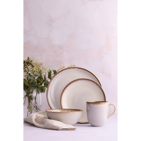 Mason Cash 12-Piece Stoneware Dinner Set in Reactive Cream - Home Deco London