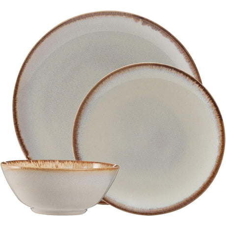 Mason Cash 12-Piece Stoneware Dinner Set in Reactive Cream - Home Deco London