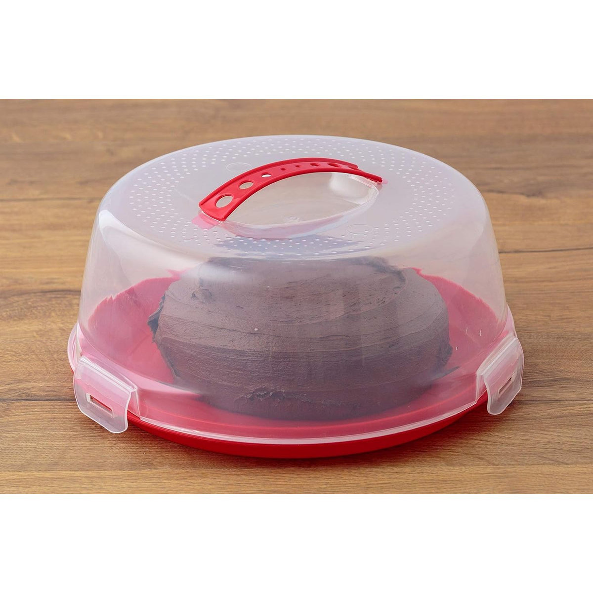 Mason Cash Round Cake Caddy with secure base, a stylish and practical cake storage container for any celebration.