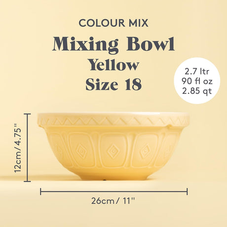 Mason Cash Colour Mix Yellow Baking Bowl 26cm | 2.7L - Home Deco London