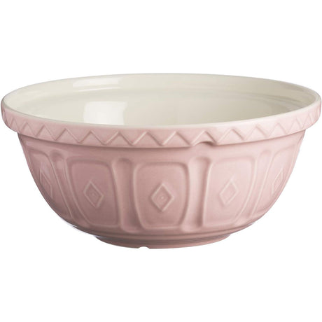 Mason Cash Colour Mix S12 Powder Pink Mixing Bowl 29cm, a stylish earthenware mixing bowl for baking.