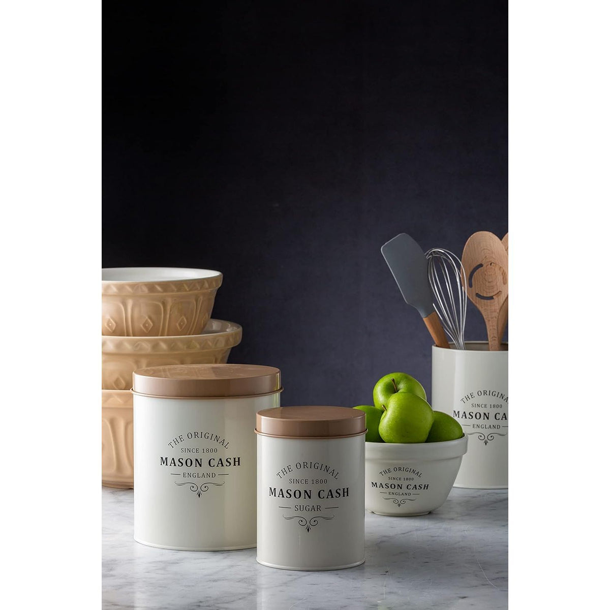 Mason Cash Heritage Cream Sugar Storage Canister 1.3 Litre designed for elegance, durability, and efficient kitchen storage.