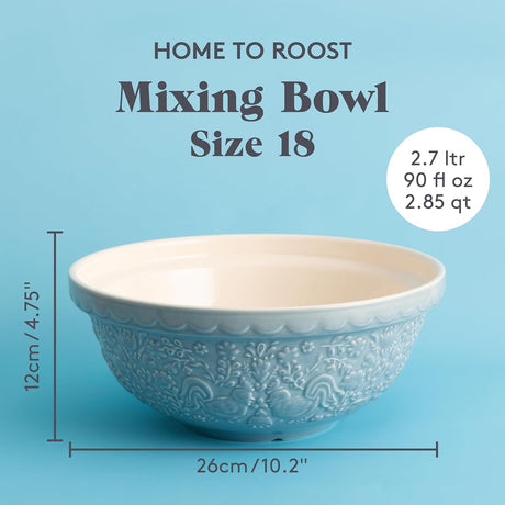 Mason Cash Home to Roost 26cm Light Blue Mixing Bowl - Home Deco London