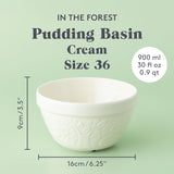 Mason Cash In The Forest 16cm Cream Pudding Basin – Embossed Design, Microwave & Oven Safe - Home Deco London