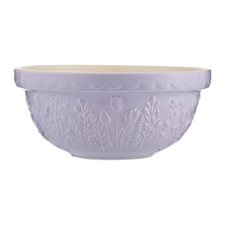 Mason Cash in The Meadow Mixing Bowl 24cm, perfect as a mixing bowl for baking, featuring an embossed floral design.