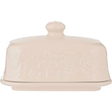 Mason Cash Meadow butter dish with Lid cream on a white background