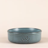 Close-up of the Mason Cash Reactive Paw Large Dog Bowl showcasing its durable stoneware material, perfect for pet dining.