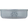 Mason Cash Reactive Paw Large Dog Bowl, 18cm Diameter, 950ml - Stylish stoneware pet bowl with a beautiful blue glaze and charming paw motif.