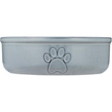 Mason Cash Reactive Paw Large Dog Bowl, 18cm Diameter, 950ml - Stylish stoneware pet bowl with a beautiful blue glaze and charming paw motif.