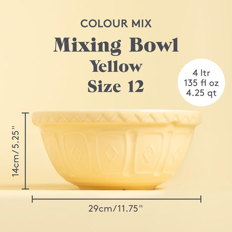 Mason Cash Yellow 4 Litre Mixing Bowl in Bright Yellow 29cm - Home Deco London