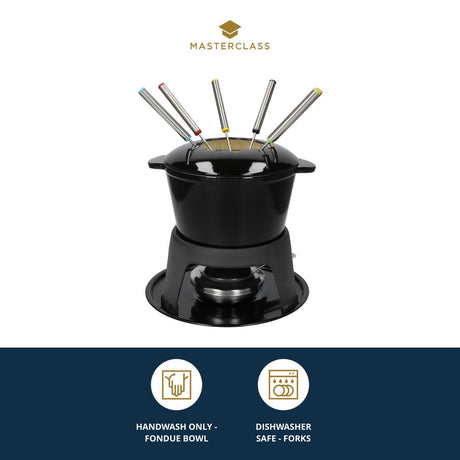 MasterClass Cast Iron Fondue Set Black - Home Deco London