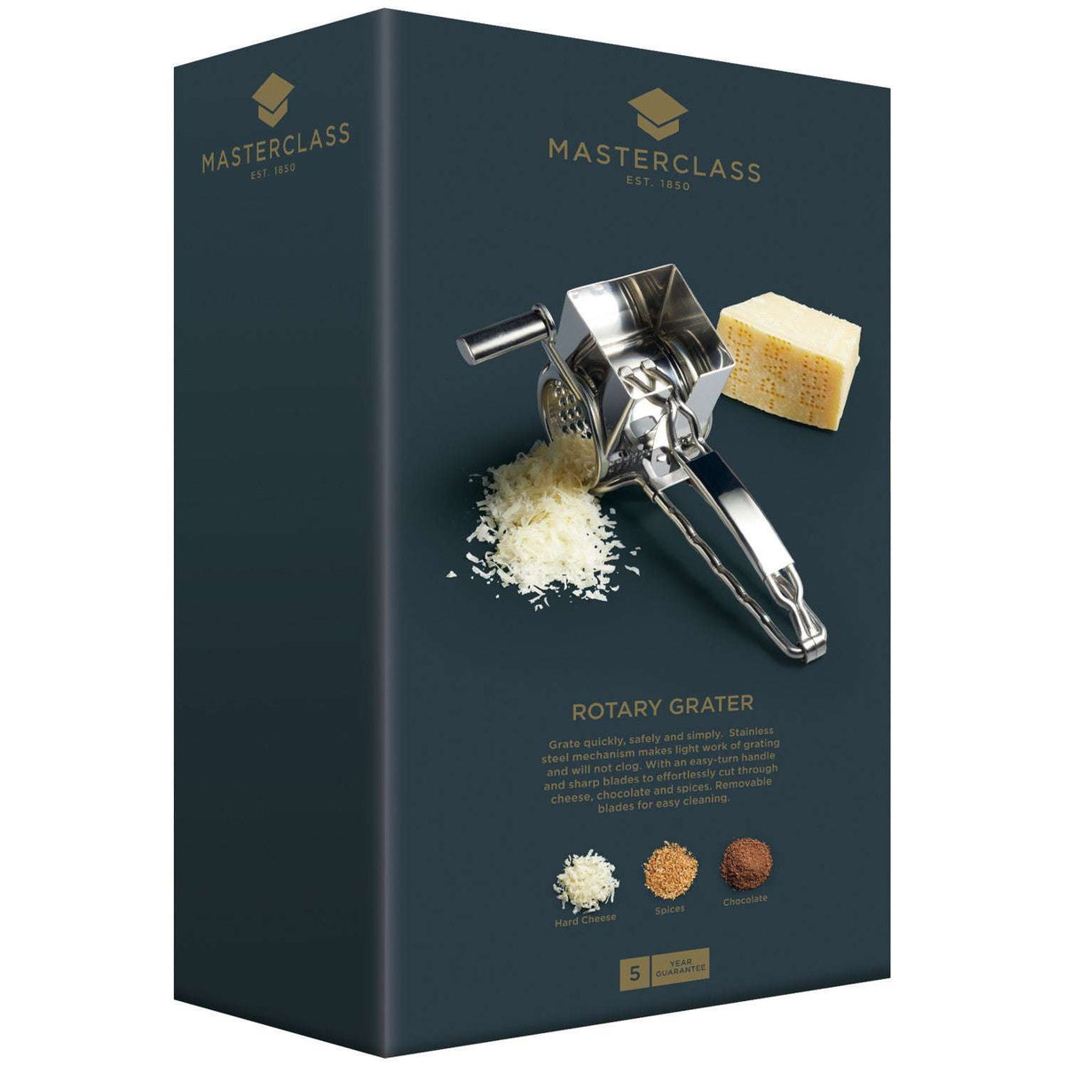 MasterClass Deluxe Rotary Cheese Grater - Stainless Steel - Home Deco London