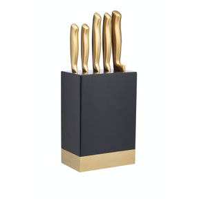 MasterClass 5-Piece Brass Coloured Knife Block Set - Home Deco London