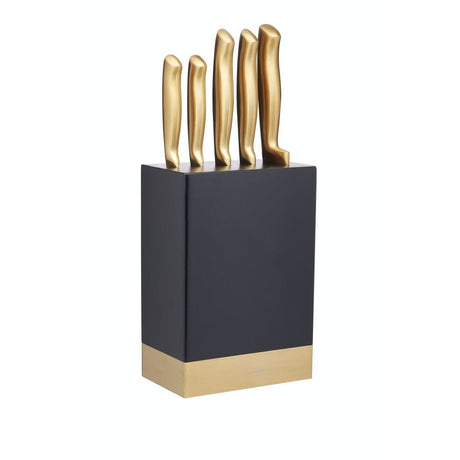 MasterClass 5-Piece Brass Coloured Knife Block Set - Home Deco London