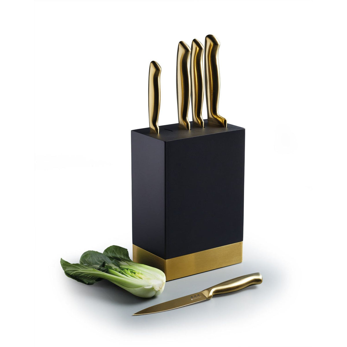 MasterClass 5-Piece Brass Coloured Knife Block Set - Home Deco London