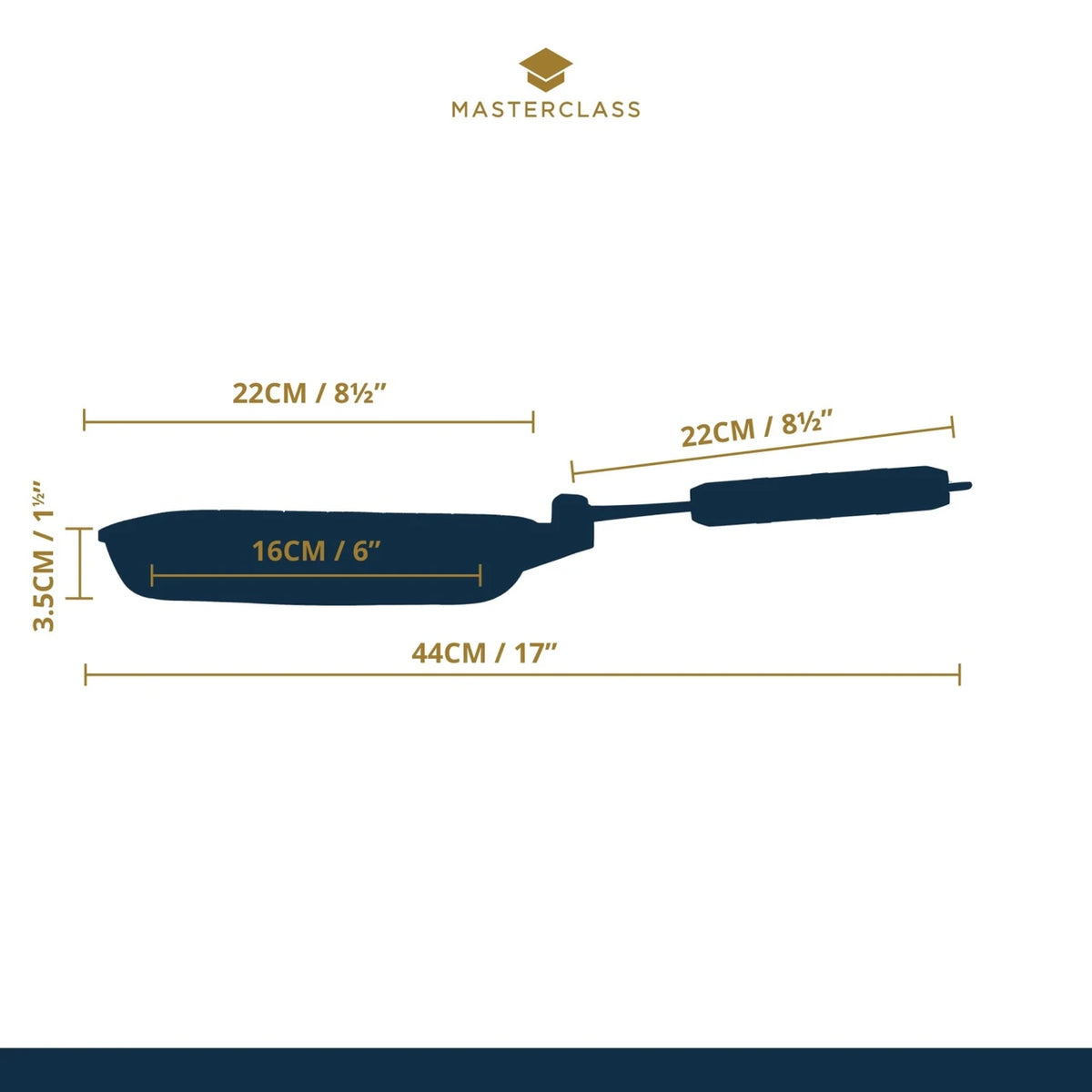 MasterClass Cast Aluminium Grill Pan, 20cm