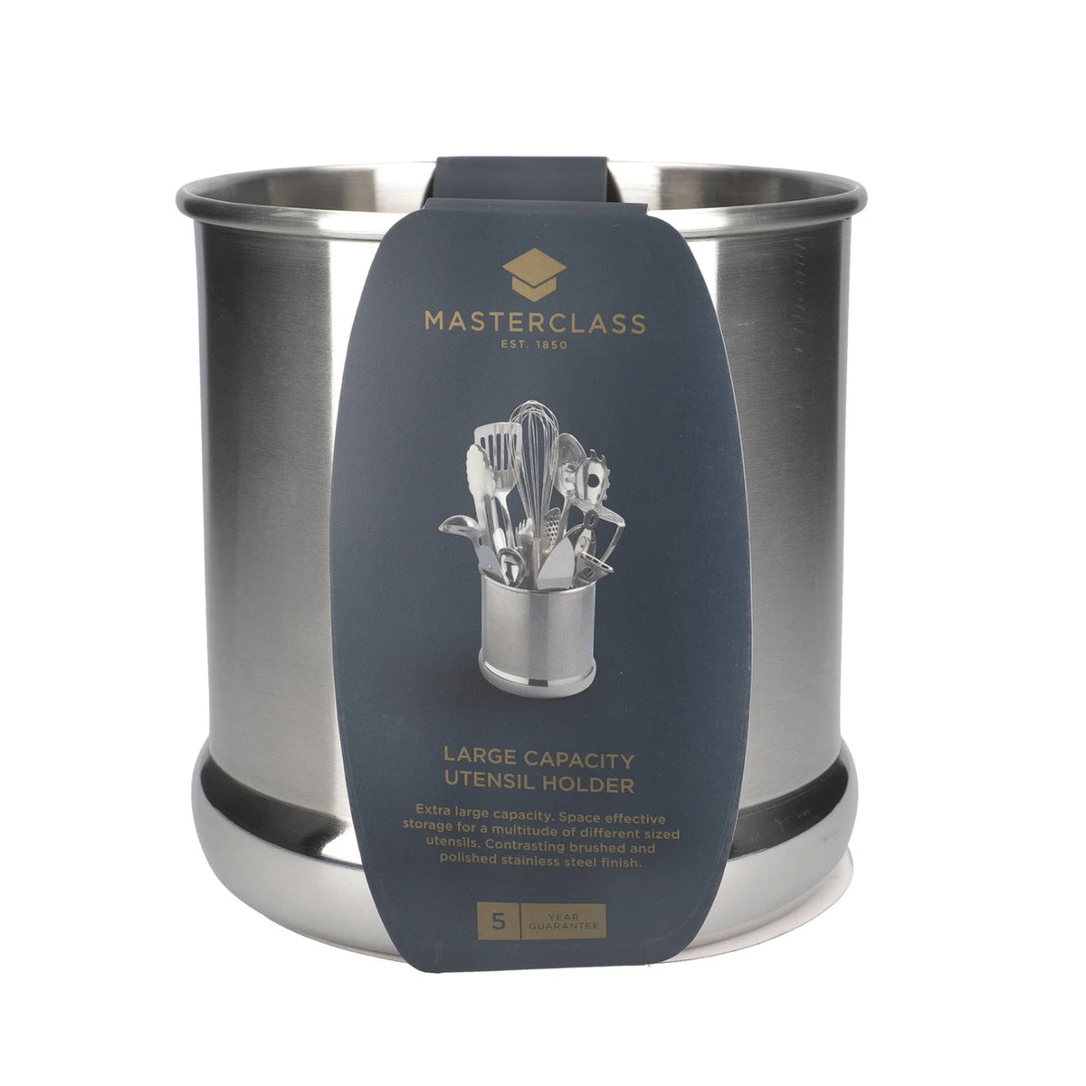 MasterClass Extra Large Stainless Steel Utensil Holder