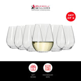 Maxwell & Williams Vino Set of 6 Stemless Wine Glasses 400ml - Home Deco London