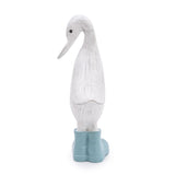 Decorative Resin Ducks in Wellies Medium Light Blue Boots - Home Deco London