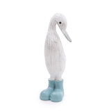 Decorative Resin Ducks in Wellies Medium Light Blue Boots - Home Deco London
