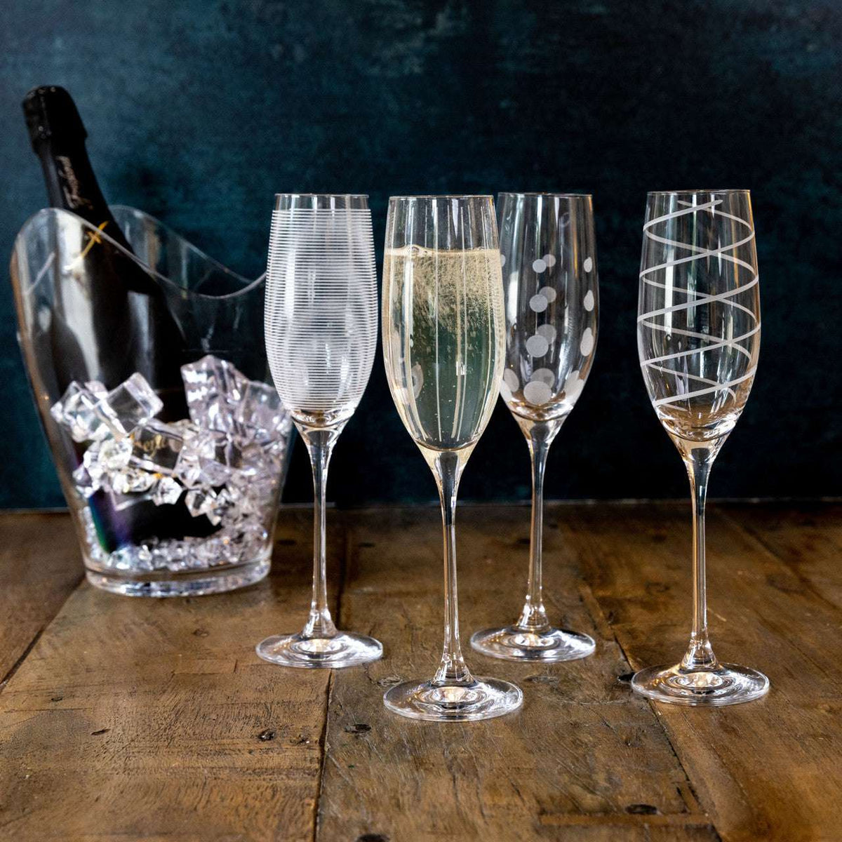 Mikasa Cheers Set of 4 Champagne Flute Glasses - Home Deco London