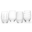 Mikasa Cheers Set of 4 Etched Stemless Wine Glasses - Home Deco London