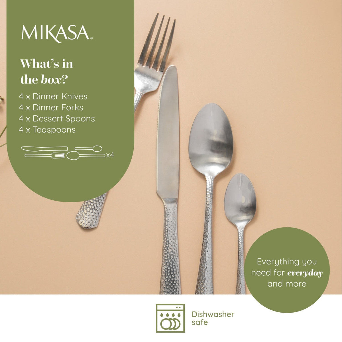 Mikasa Broadway 16 Piece Stainless Steel Cutlery Set - Home Deco London