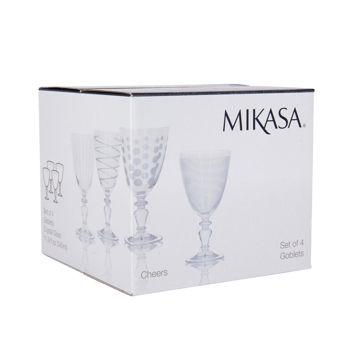 Mikasa Cheers Set Of 4 Goblet Wine Glasses - Home Deco London