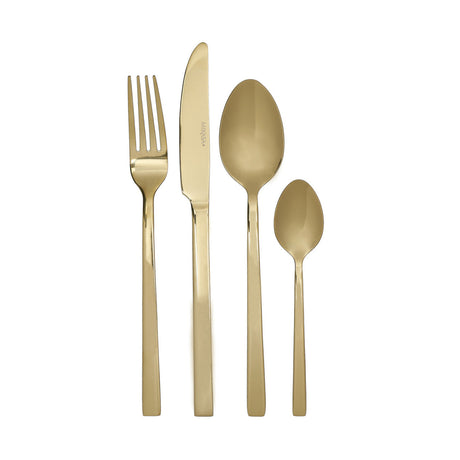 Mikasa Ciara Diseno 16-Piece Gold Cutlery Set - Home Deco London