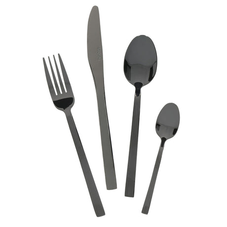 Mikasa Ciara Diseno 16 Piece Black Cutlery Set - Home Deco London