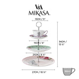 Elegant Mikasa and V&A Alice In Wonderland Bone China 3-Tier Cake Stand set for a delightful tea party.