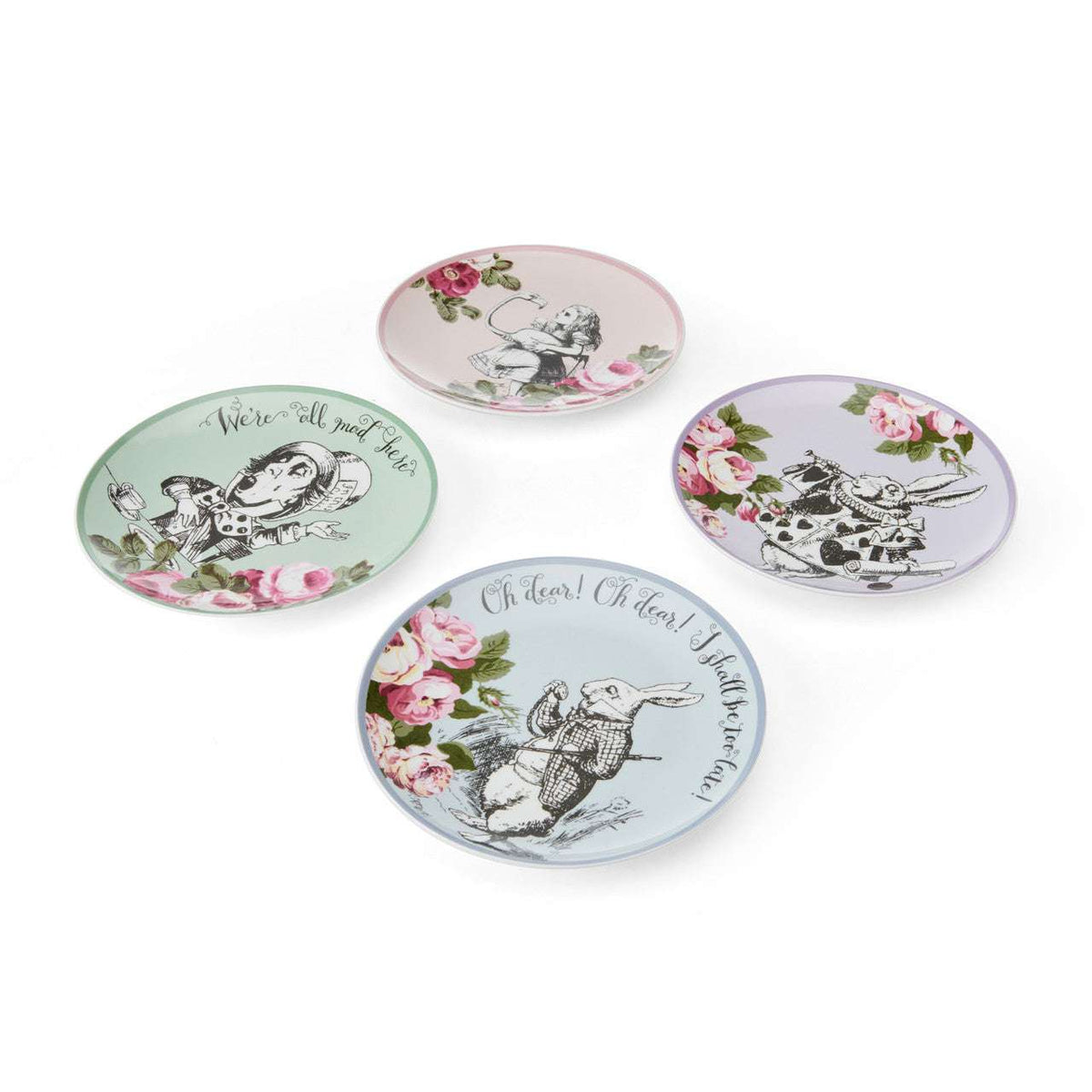 Mikasa V&A Alice In Wonderland Bone China Side Plates Set of 4 - Home Deco London
