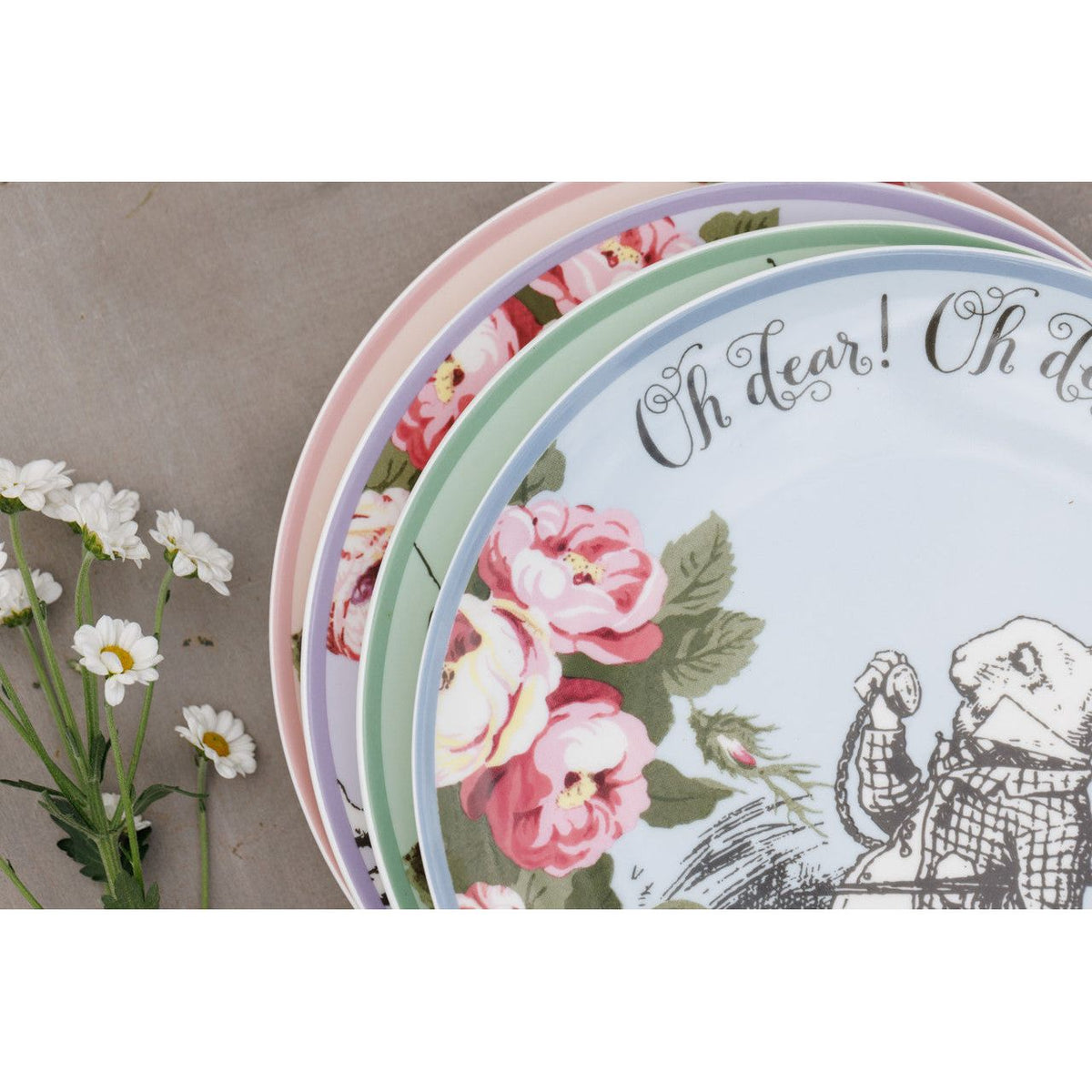 Mikasa V&A Alice In Wonderland Bone China Side Plates Set of 4 - Home Deco London