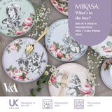 Mikasa V&A Alice In Wonderland Bone China Side Plates Set of 4 - Home Deco London
