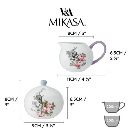Mikasa V&A Alice In Wonderland Creamer Set Bone China - Home Deco London