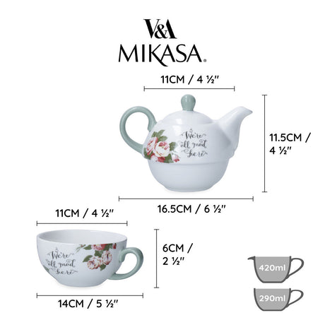 Mikasa V&A Alice In Wonderland Tea For One Set Bone China - Home Deco London