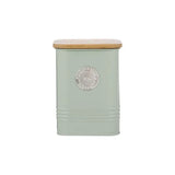 Stylish Mint Tea Canister 1.3L from Typhoon Living featuring a Squircle design, bamboo lid, and airtight seal, perfect for keeping your tea fresh.