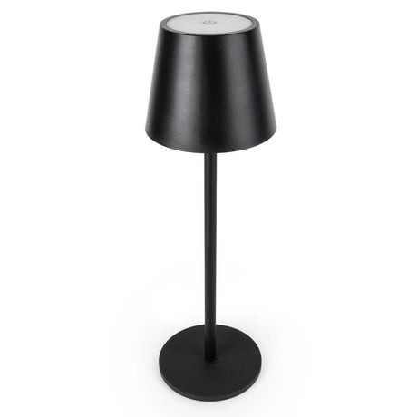 Modern 35.5cm Black LED Touch Lamp with Adjustable Brightness - Home Deco London