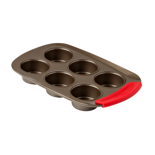 Pyrex asimetriA Metal Muffin & Cupcake Tray with Silicone Handle 6 Cups