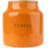 Vibrant tomato-themed ceramic canisters set for Tea, Coffee, and Sugar storage, a stylish addition to any kitchen.